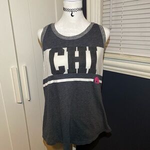PINK Victoria's Secret Charcoal and Light Gray Tank Top